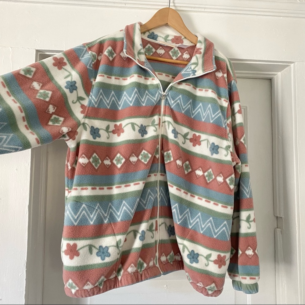 Patterned Fleece Jacket - Multicolor - Picture 3 of 4